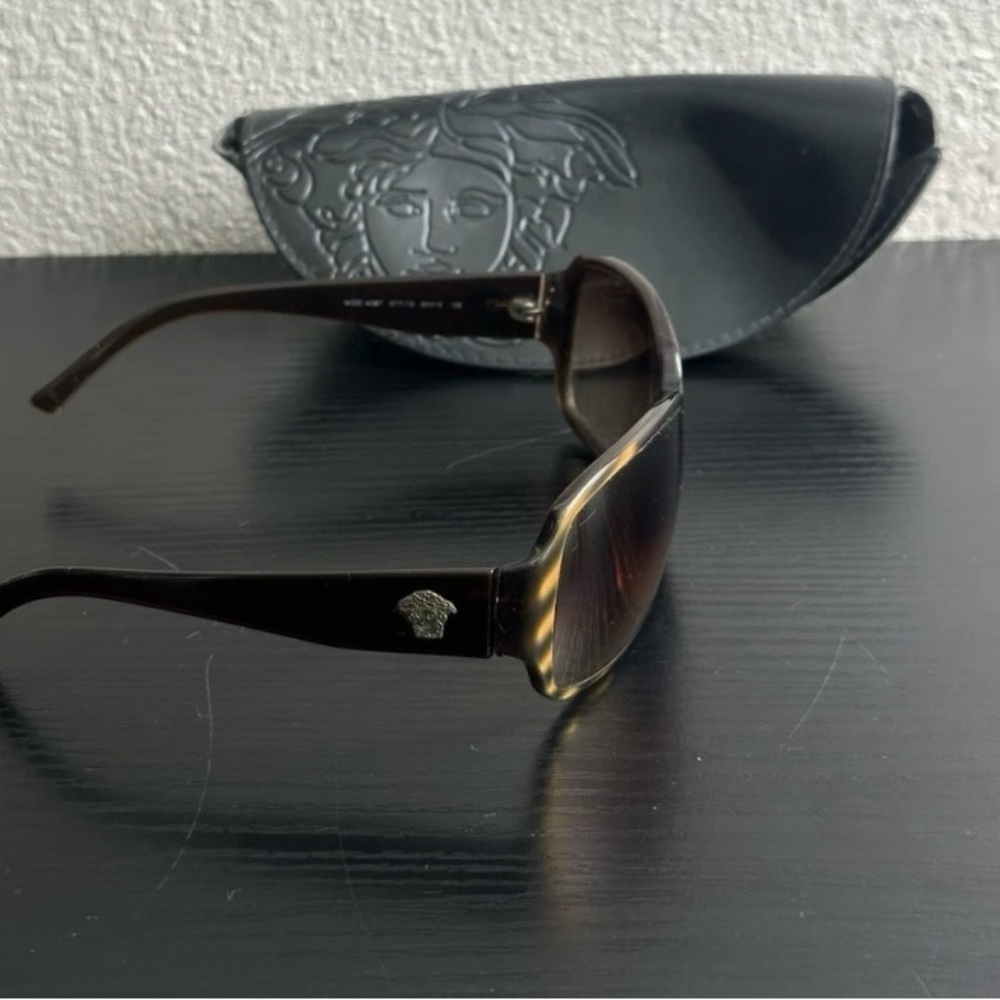Versace Black Sunglasses with Embossed Case